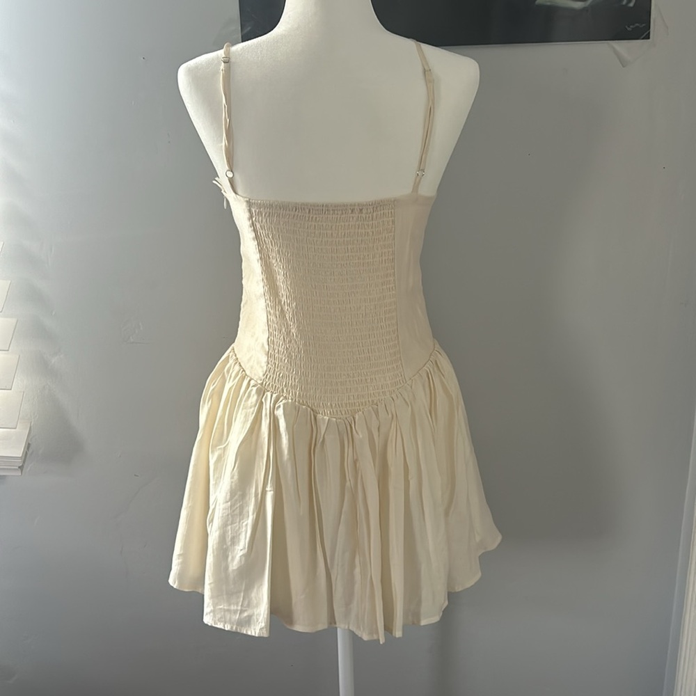 Cream Mini Ruffled Dress - Picture 4 of 6